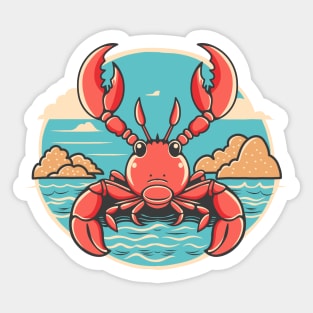 Lobster On Vacation Sticker